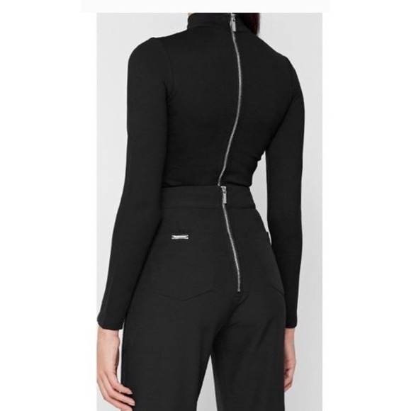 MANIERE DE VOIR NWT Black Rhinestone Flare Leg Pants Belted High Waisted Size 12 - Picture 3 of 7